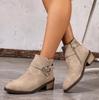Large Size Fashion Boots Pointed Toe Square Heel Women's Ankle Boot Autumn Winter Side Zipper Style Outgoing Women Short Booties