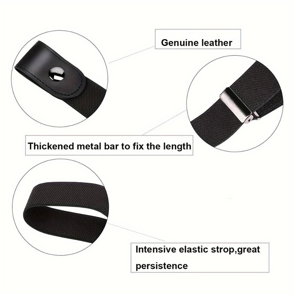 1 Piece of Abdominal Control Belt - Elastic Adjustable Waistband for Jeans and Pants - No Buckle Design, Comfortable and Convenient