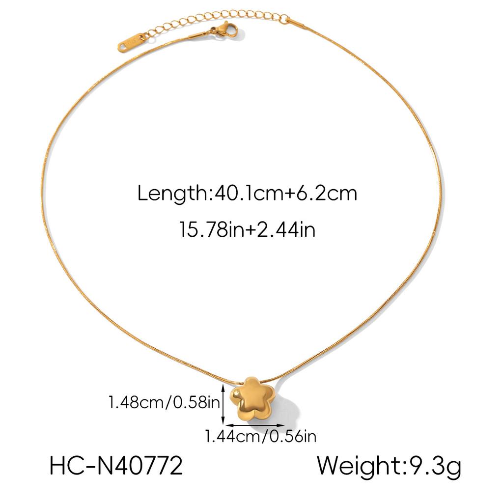 Euro-American Ins style 18k gold stainless steel heart star pendant light luxury high-end clavicle chain necklace