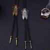 Bolo Tie for Men Western Cowboy Style Necktie with Carved Cicada Buckle Decors