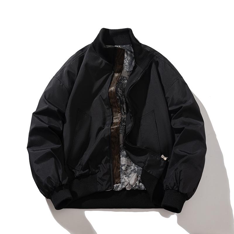 

Чоловіча тепла бавовняна бейсбольна куртка 2025 року - Американський робочий стиль зі стійкою Large