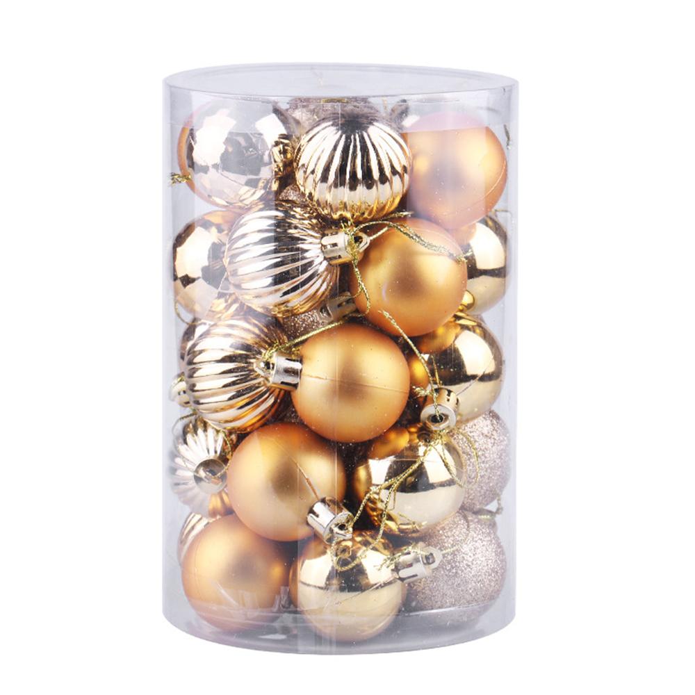 34pcs Christmas Balls Ornaments Xmas Tree Decorations Royal Blue Retro Orange Gold Hanging Ball Christmas Party Decor Birthday