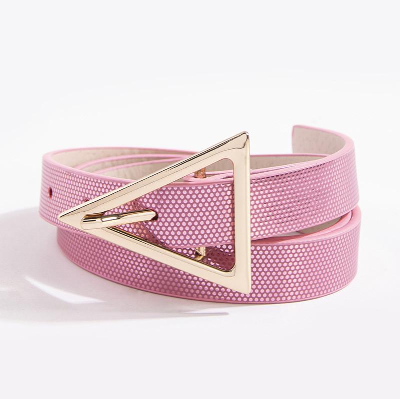 Y2k Ladies Triangular Buckle Laser Laser Dot Belt With Magnetic Closure For Trendy Looks