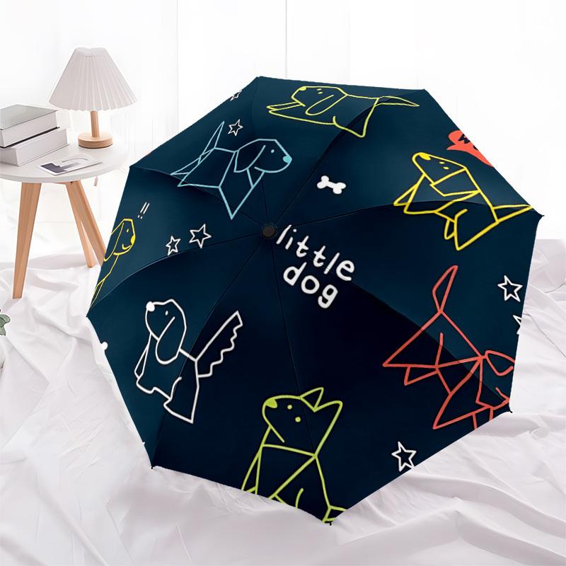 1 pièce Chiens Petit Parapluie à Ouverture/Fermeture Automatique Parapluie Pliant Compact, Parapluie Portable Toutes Saisons pour Femmes/Hommes F1124296