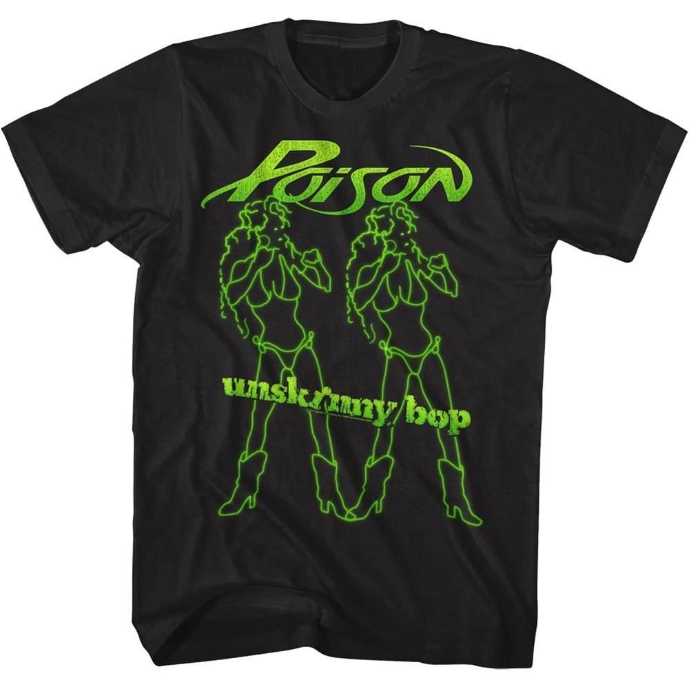 

Poison Unskinny Bop Men s T Shirt Neon Video Girls Rock Band Album Tour Merch M