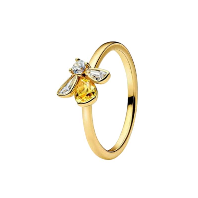 New 925 Silver Plant Bee Flower Women's Ring Suitable for Wedding Parties Wear DIY High Quality Jewelry Gifts
