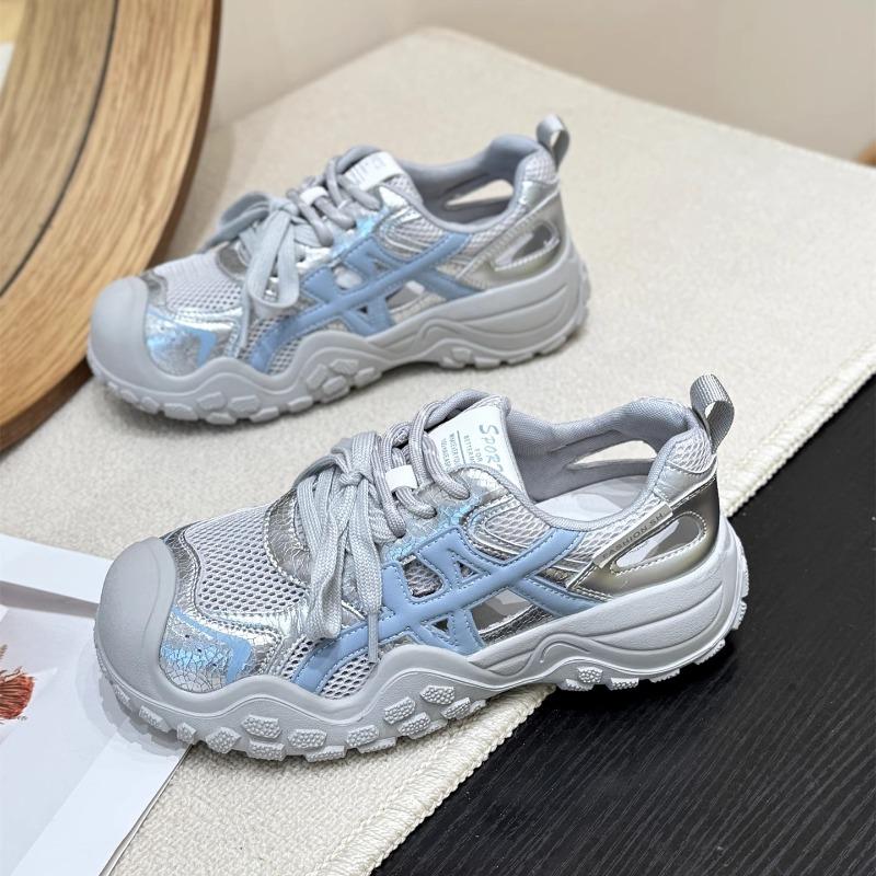 Leather Hollow Sweet Cool Hole Hole Versatile Dad Shoes Women's New Summer Thick-soled Breathable Mesh Sneakers