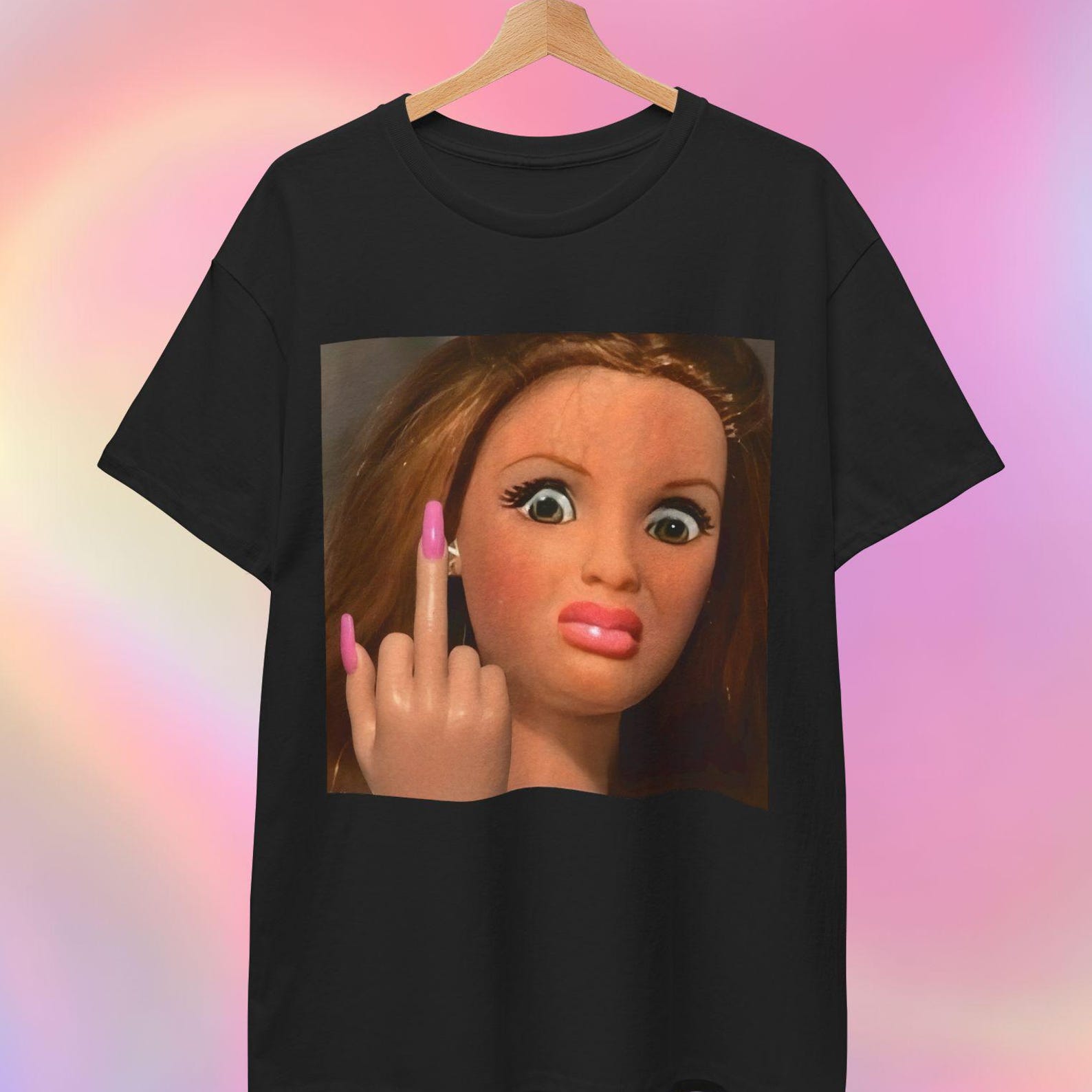 Funny Doll Face Meme T shirt L