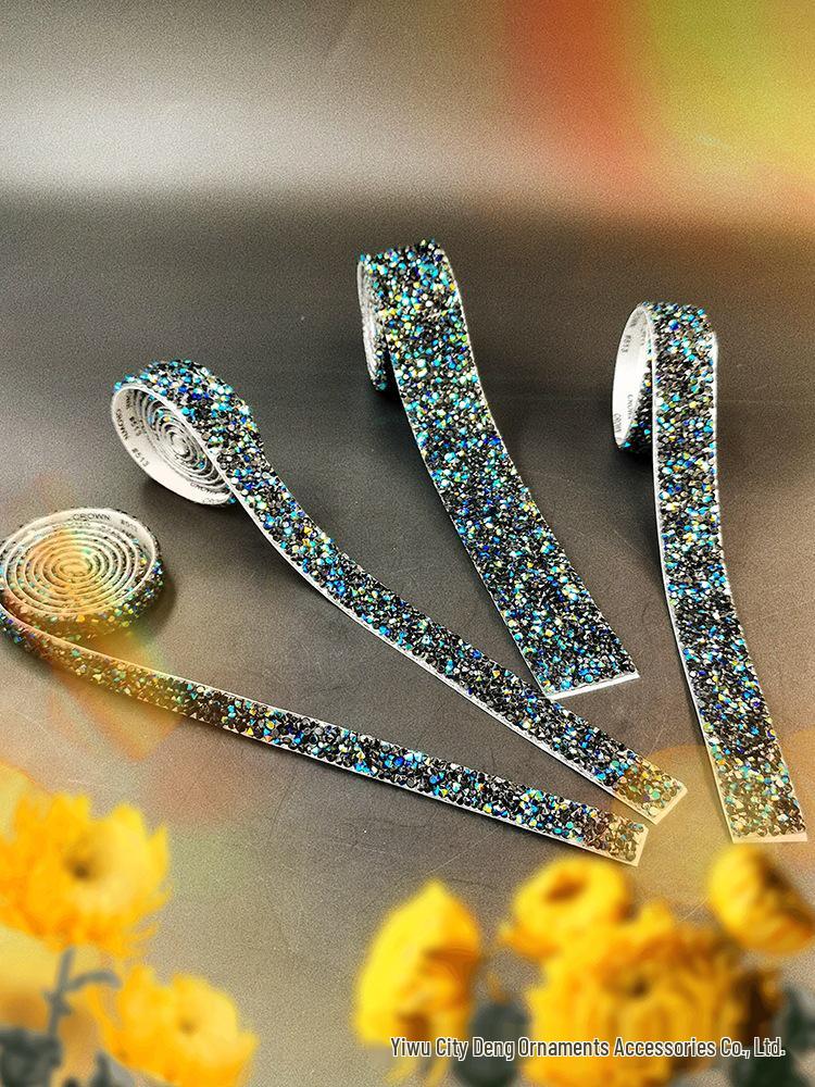 Eco-Friendly Colorful Resin Rhinestone Strips - Self-Adhesive Hotfix for DIY Crafts & Clothing Accessories