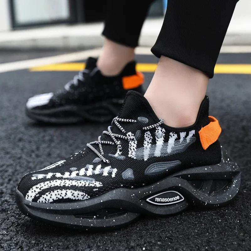 Men's Breathable Running Shoes Trend Sneaker Thick Bottom Non-slip Shoes for Men New Flat Comfort Casual Shoes Tenis Masculino