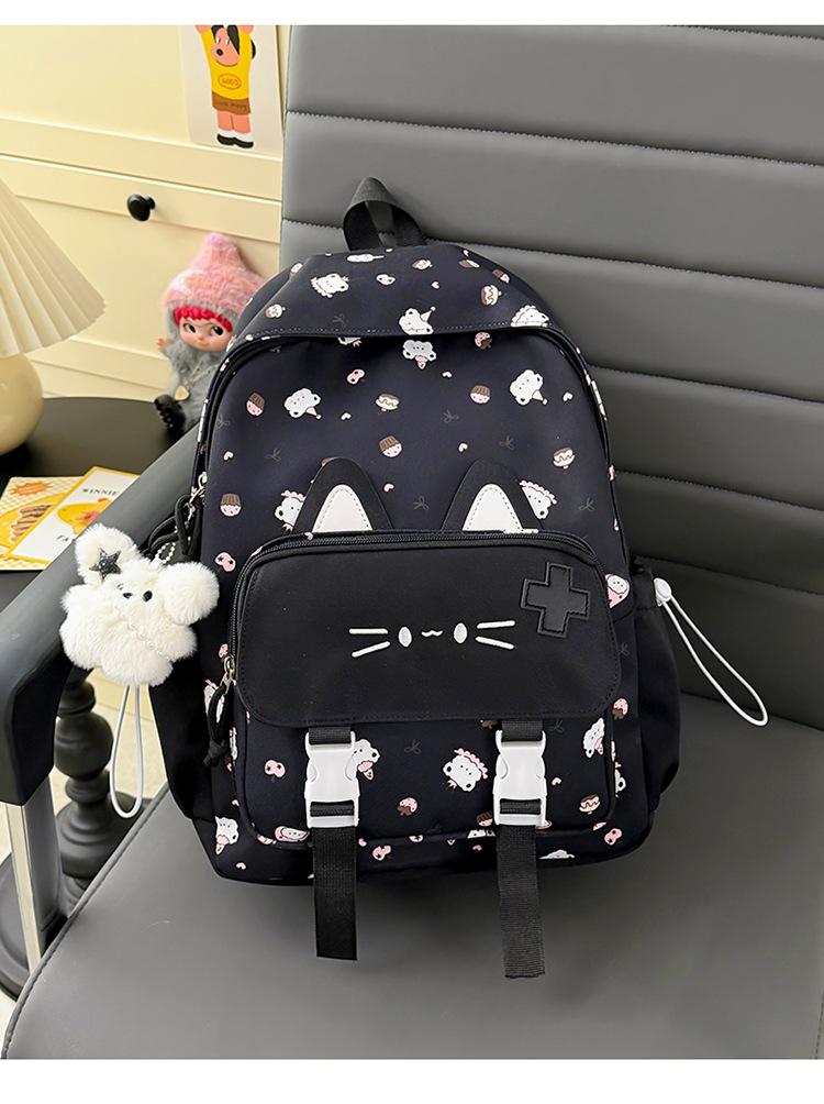 Schoolbag New Female School Style Backpack Cute Cat Primary School Bag Girl Soft Sister Leisure Travel Light Backpack