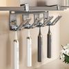 Carbon Steel Toothbrush Storage Rack Non-Perforated Toothbrush Stand  for Under Cabinet