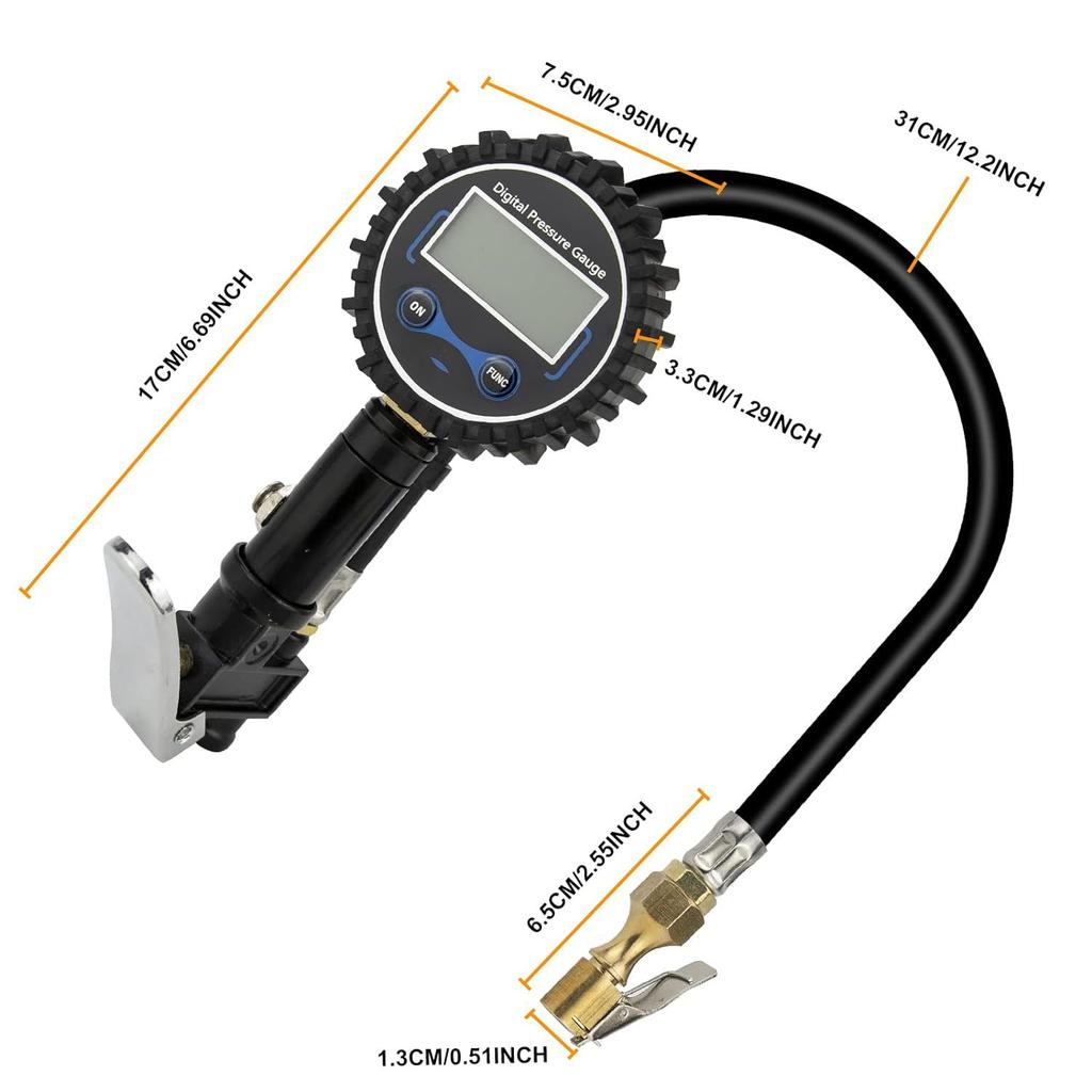 250PSI LCD Display Tire Pressure Gauge Tire Tester Air Pressure Meter Car Tire Pressure Tester