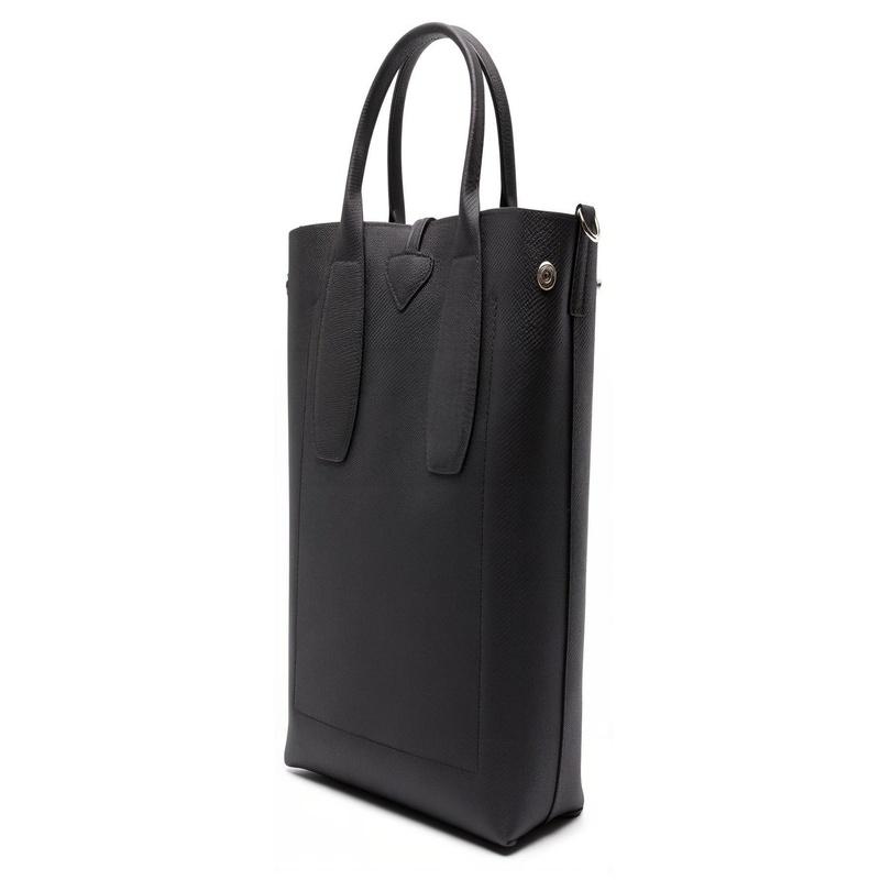 Longchamp Le Roseau Bamboo Button Grain Effect Open Main Sandwich Cowhide Tote Bag Tote Shopping Bag Shoulder Handbag Medium Women's Black 10228HPN001