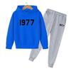Fashion Casual 1977 Boys Girls 2 Piece Sets Tracksuit Kids Hooded Sports Suit Children Hoodies Sweatshirt Top+Pants Streetwear