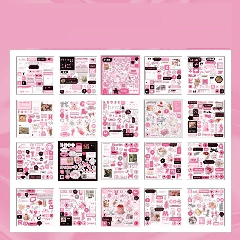 

1PC Милий журнал Скрапбукінг Стікери Книга DIY Junk Журнал Матеріал Декорація Альбом Щоденник Корея Канцелярські Стікери рожевий