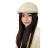Autumn and Winter Warm Rabbit Fur Hat Female Reverse Wearing Beret Retro Versatile Dual-purpose Forward Hat Solid Color Painter Hat