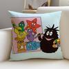 Bubbly BBarbapapaS Cushion Cover Breathable and skinfriendly linen pillowcase square removable and washable cushion