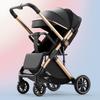 Lightweight Foldable Baby Stroller, High View, Two-Way Pushing, Newborn Essential, Safe, Sit-and-Lie Design