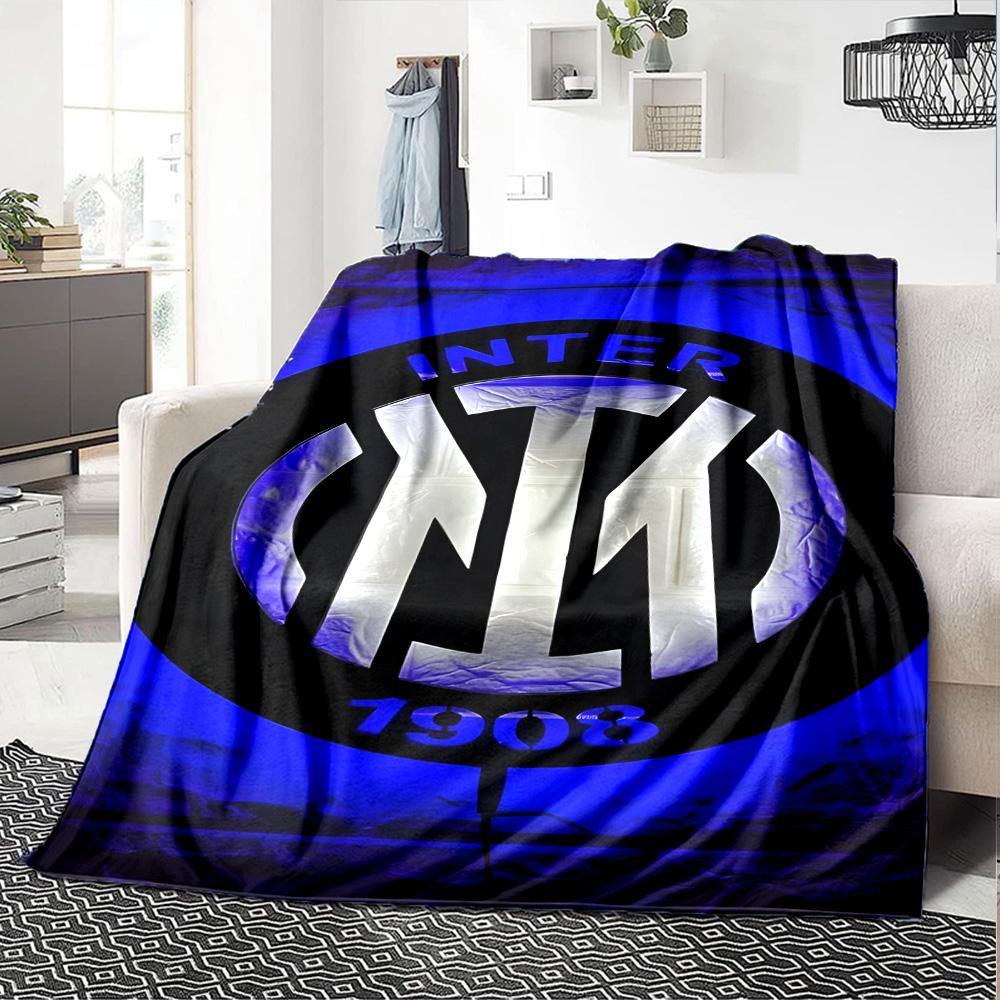 1pc Internazionale Milano Blanket, Gift, for Men and Women, Soft Blanket, Good for Sofa Bed Couch Travel, Lightweight Flannel Blanket