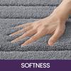 Tapis de Bain Antidérapant 50 x 80 cm, Moelleux en Microfibre, Absorbant l'eau, Lavable en Machine, Extra Epais, Gris