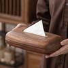 Walnut Paper Drawer, Coffee Table Tabletop Wooden Tissue Box, Suitable for Desktop, Bathroom, Office, and Bedside Table Decoratio