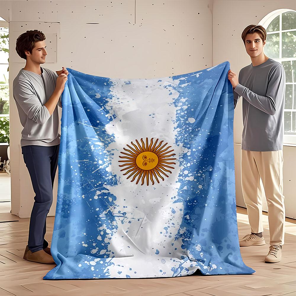 Argentinien Flagge Kunstdecke für alle Jahreszeiten Decke Mittagspause Überwurf Geschenk