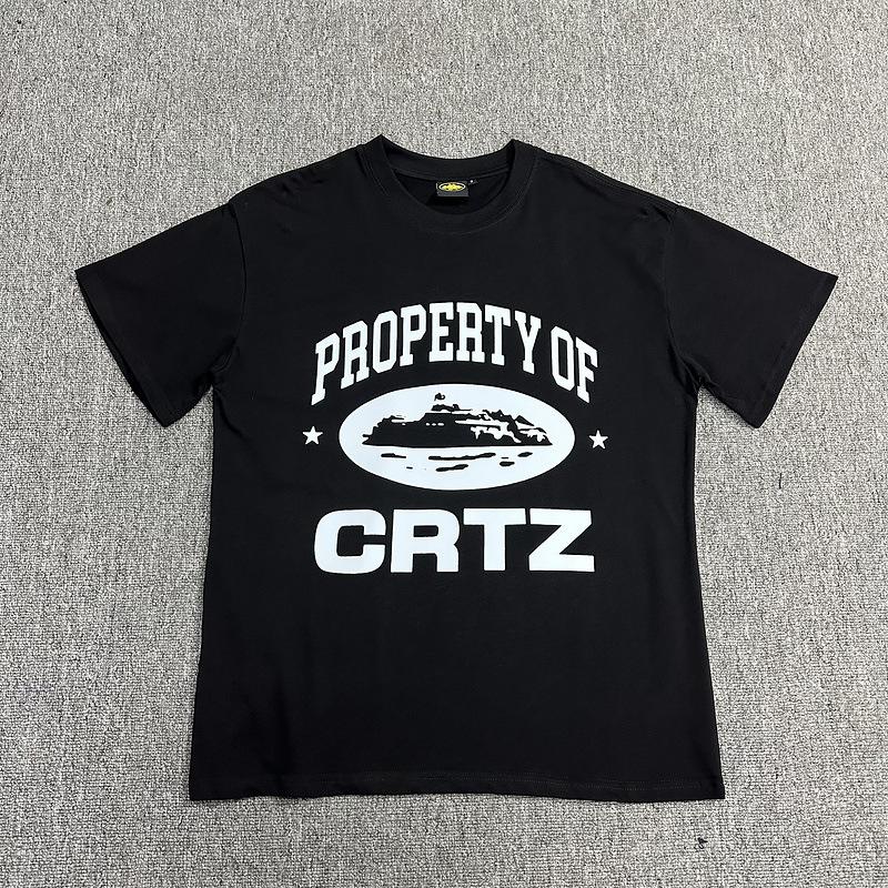 Corteiz Alcatraz Series T-shirts for Men and Women, Short-sleeve Short Sleeve with Lettered Logo Print Crew Neck Loose Casual T-shirt