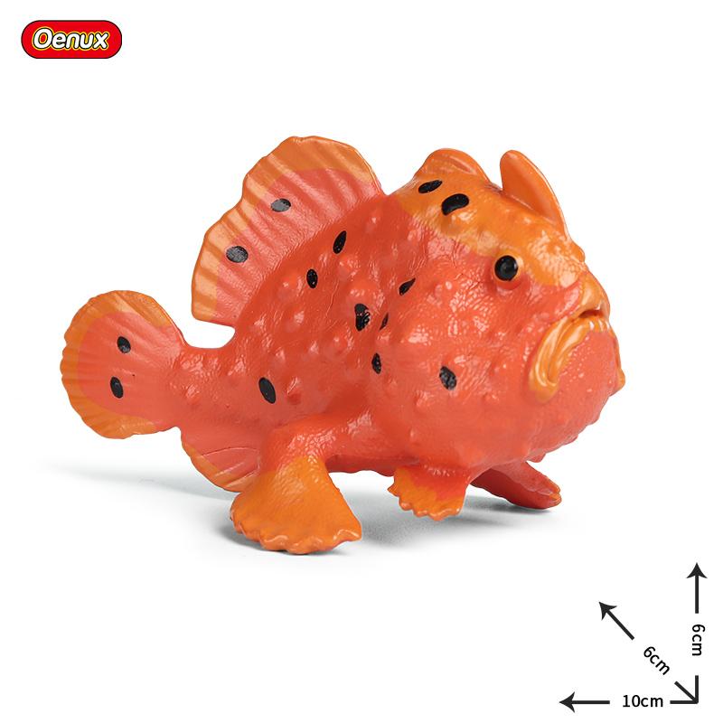 Oenux Sea Life Animals Model Action Figures Ocean Fish Sailfish Bass Grouper Salmon Aquarium Figurines PVC Educational Kids Toy