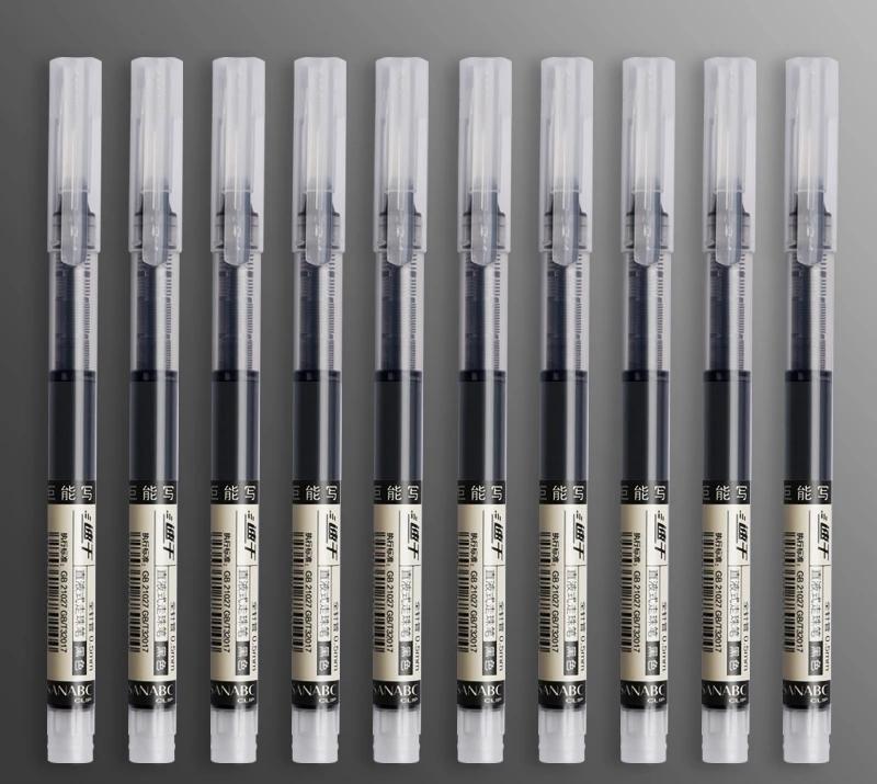 

Stationery School Office Supplies Writing Pen10Pcs Set High Quality Needle Type Gel Pens Straight Liquid Ballpoint Pen