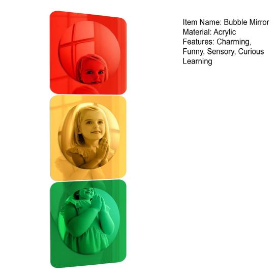 3 Pcs Sensory Bubble Wall Mirror Interactive Acrylic Mirror for Kids Kindergarten Sensory Room Science Classroom Decor Sensory Toy