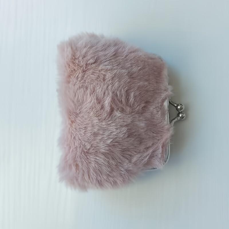 Plush Faux Fur Coin Purse for Youngsters Soft, Lightweight Snap Closure - Ideal Birthday Gift Small Purse