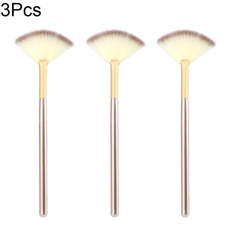 Soft Fan Shaped Makeup Brush Portable Highlight Contour Blending Brushes for Loose Powder Cosmetics Beauty Care Makeup Tools