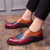 Men's Brogue Colorblock Leather Shoes: Large Size, British Style, Formal Fashion for Spring & Autumn 2020.