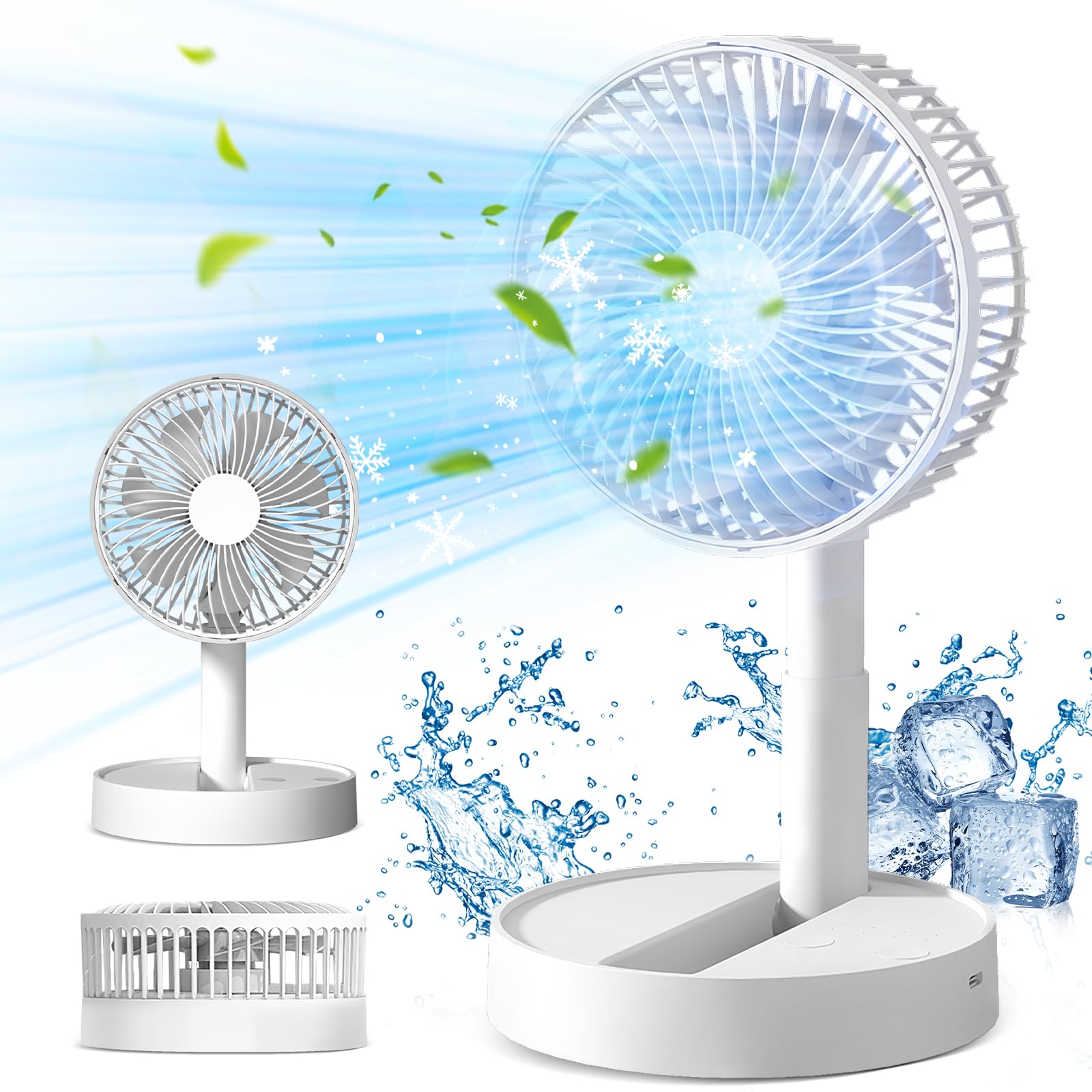 

Favoreal Powerful Foldable Desk Fan with Adjustable Height and USB Rechargeability for 4000mAh 4 4 Timer Mini Ideal for and Bathroom Heatstroke White білий