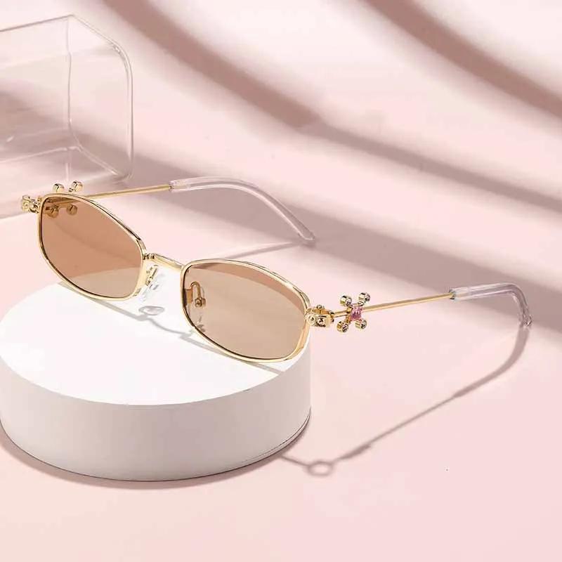 Elegant Personality Oval Optical Glasses Unisex Anti-blue Light Luxury Diamond Glasses-legs Advanced Sunglasses Protect Eyes