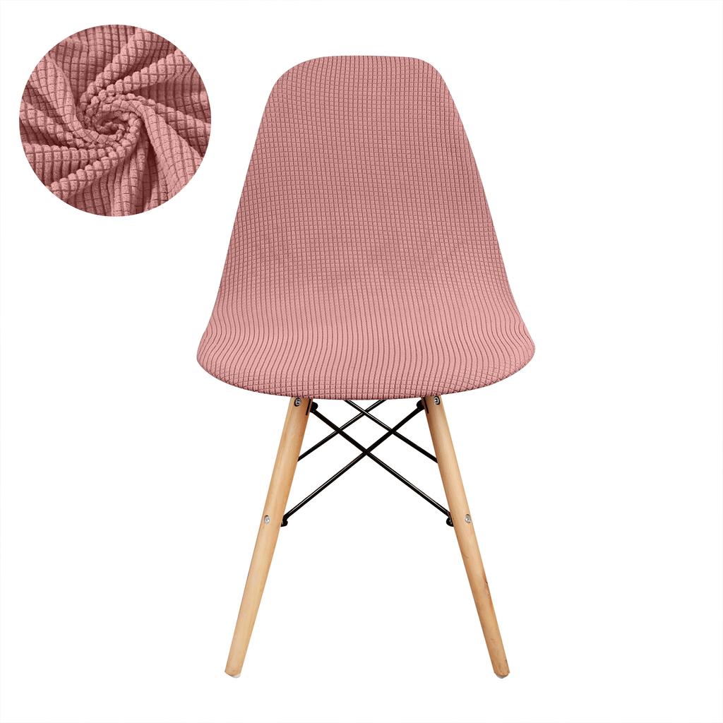 1 PC Jacquard Shell Chair Cover Short Back Stretch Dining Chair Cover Adjustable Dining Room Seat Cover For Bar Party Home Decor