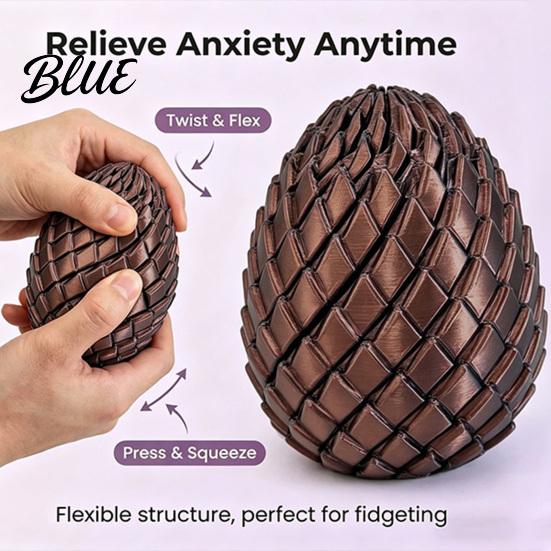 Sensory Fidget Egg 3D Printed Twisting Toy Stress Relief Spiral Articulated Rotating Portable Reducer