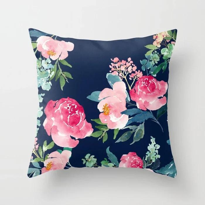 45X45Cm Flower Butterfly Pattern Decorative Cushions Pillowcase Polyester Cushion Cover Throw Pillow Sofa Decoration Pillowcover