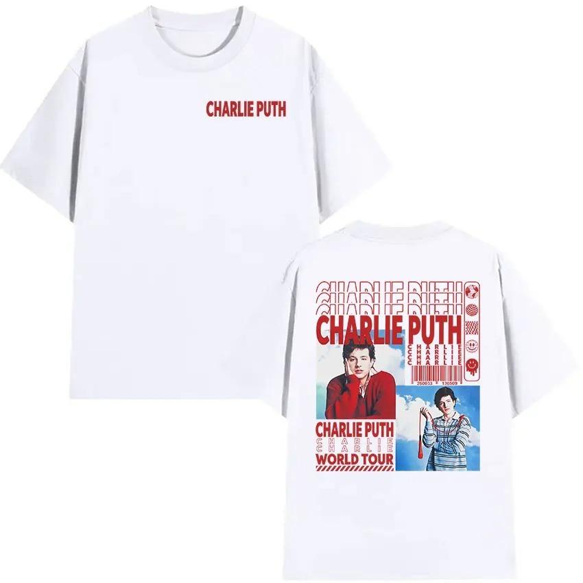 Unisex Fashion Vintage Oversized Cotton Tshirt Streetwear Rapper Charlie Puth Whatevers Clever World Tour 2026 Graphic T Shirts