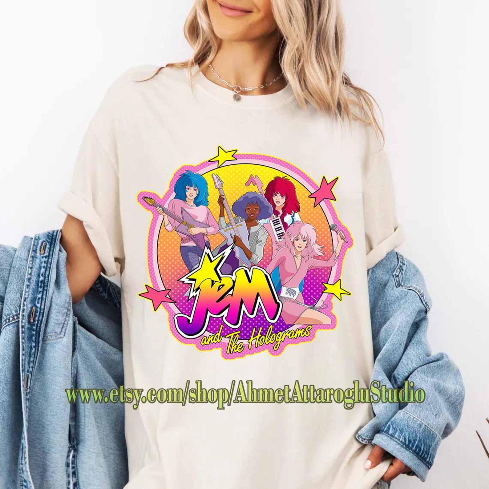 Mineral Wash Tee Jem And The Hologram Shirt, 80 s Retro Cartoon Shirt, Comfort Colors Jem Shirt, Misfits Shirt, Music Band Shirt 4XL