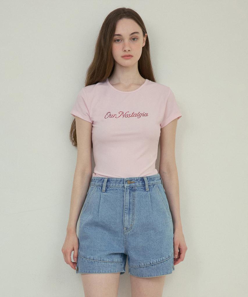 Aueonoseuteljia Logo Cubic T-Shirt_Pale Pink (O25-Tp13)