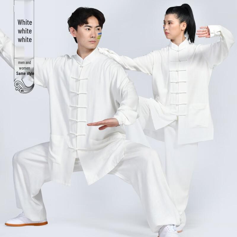 Unisex Cotton Linen Long Sleeve Tai Chi Uniform