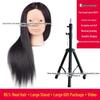 Real Hair Mannequin Head for Hairdressing, Braiding, Updos, and Makeup Practice