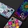 Mandala flower totem Luxury Phone Case For iPhone 13 15 14 12 11 Pro MAX XR X SE XS 7 8 Plus Silicone Black Protection Cover