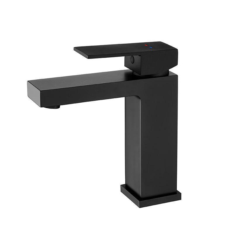 TLXT Black Short Bathroom Basin Faucet