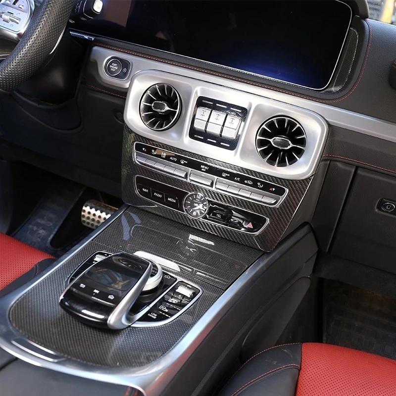 Carbon Fiber Style ABS Car Styling Center Control Mode Frame Trim Sticker For Mercedes Benz G Wagon G Class W463 Car