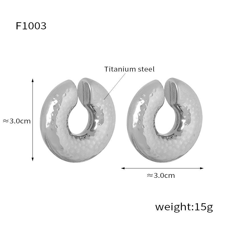 Fashion And Popular Retro Earrings Titanium Steel Plated 18K Gold Weight Color Glaze Ear Clips French Light Luxury Design Earrings Series