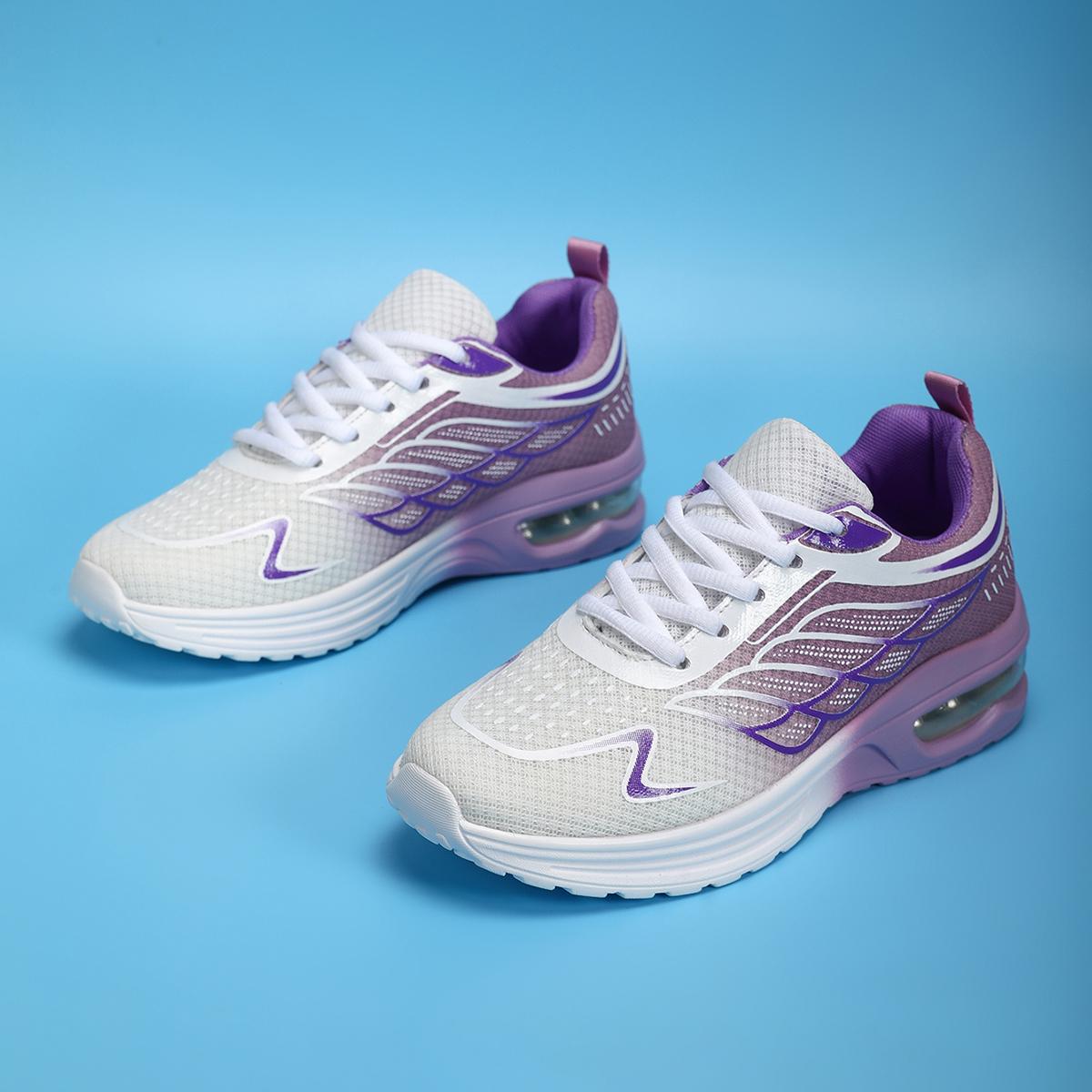 

Womens Sneakers Fashion Air Cushion Running Shoes Casual Knit Sports Shoes for Women Lightweight Comfortable Walking Shoes 42 фиолетовый