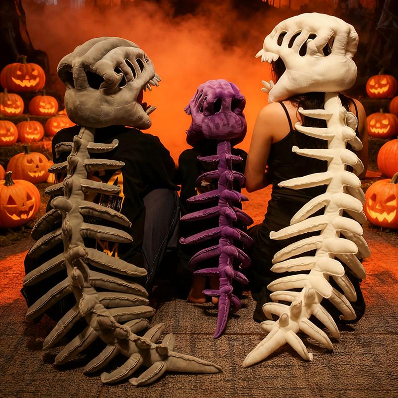 Non-Toxic Dinosaur Skeleton Headgear Pillow - 4 Colors Perfect For Party Cosplay & Cozy Sofa Lounging
